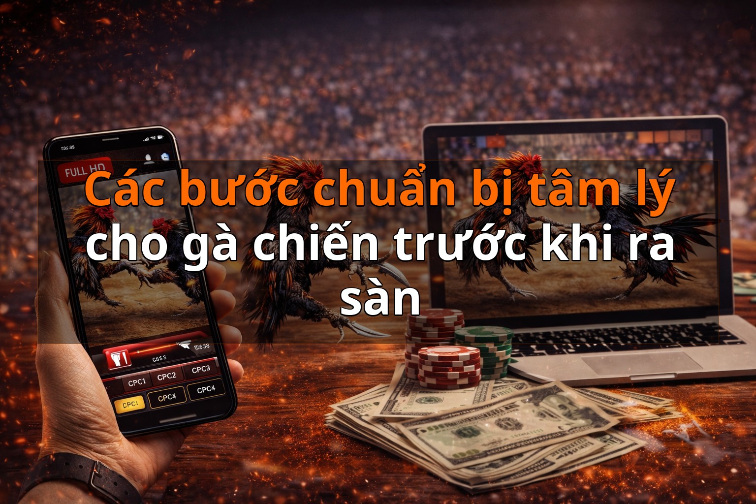 Các bước chuẩn bị tâm lý cho gà chiến trước khi ra sàn